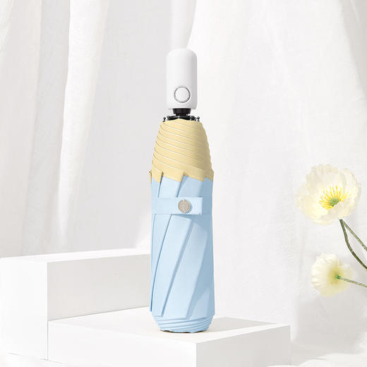 【全自动彩胶雨伞】冰淇凌配色 内外双色 晴雨两用 遮阳便携 防紫外线女折叠伞  商品图11