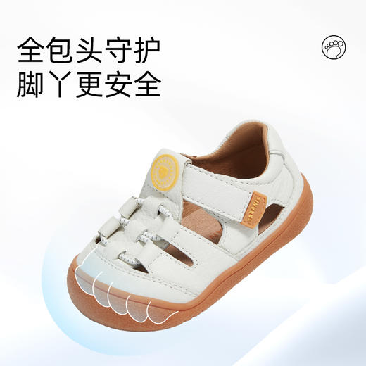 泰兰尼斯夏季新款步前鞋男宝宝真皮透气凉鞋女童学步软底机能鞋 T07B5B6273 商品图2