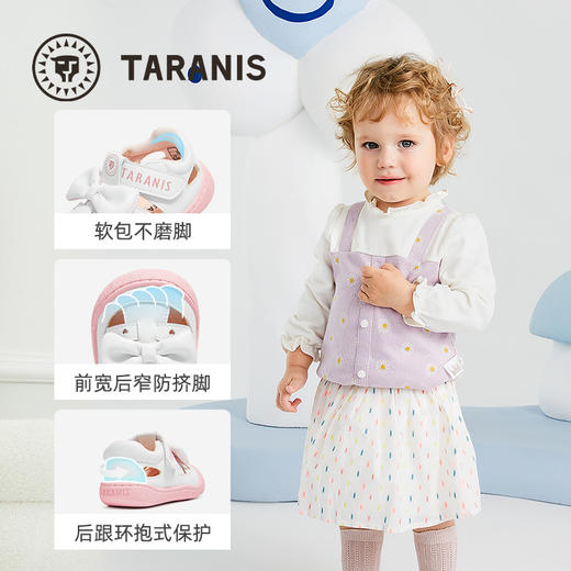 泰兰尼斯夏季步前鞋女宝宝透气婴儿鞋防掉鞋宝宝包头新生防滑凉鞋  T07B5B5690 商品图1
