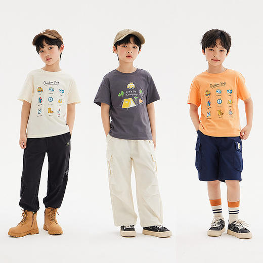 森马儿童短袖T恤新款中性风时尚印花上衣夏季男童女童休闲装 商品图3