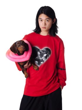 CryingCenter 爱心猫猫长袖tee 哭喊中心