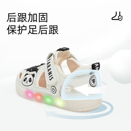 泰兰尼斯2025新款凉鞋儿童夏季男女宝宝鞋子防滑软底童鞋闪灯鞋  T07T5B6278 商品图3