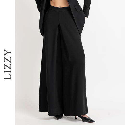 LIZZY早秋新款气质通勤宽松休闲裤高腰阔腿裤直筒长裤女 商品图0