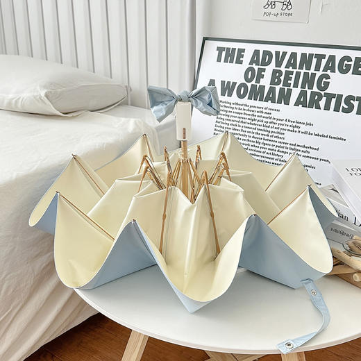 【莫兰迪雨伞】法式节节收防回弹自动伞 国风23寸女晴雨两用 国风高颜值 商品图10