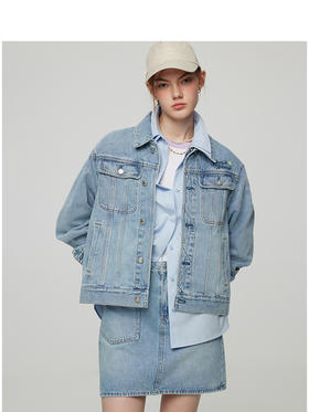 Teenie Weenie小熊卡通字母牛仔外套女夏季女外套TTJE252302W