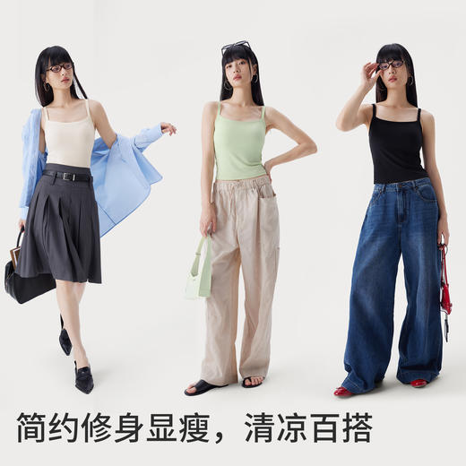 半练平口罗纹吊带TA061  商品图4