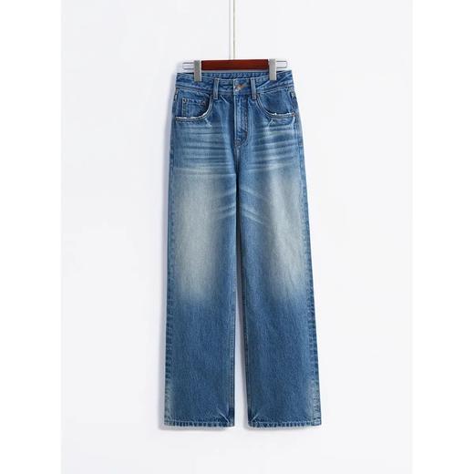 【自】全新升级【铂金会员165/天猫219/差价54】(21246) 洛诗琳土耳其牛仔裤2025新款筋骨感蓝色高腰显瘦阔腿裤 商品图0