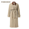 Famecoco范可儿风衣长款双排扣高腰撞色翻领外套通勤FAB6AT005 商品缩略图3
