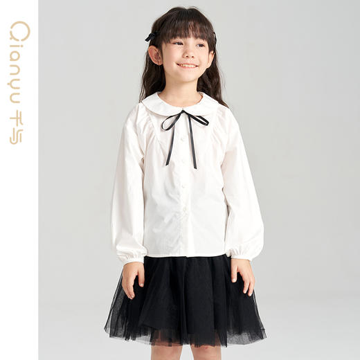 笛莎千与2025春季新款女童时尚长袖衬衫 商品图2