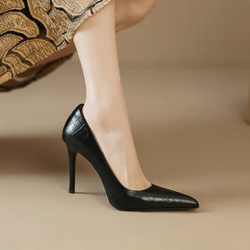【预售5天】高跟鞋春夏新款百搭尖头细跟气质法式女鞋职业性感黑色单鞋AK&A-3106