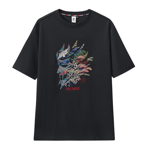 ONIARAI/鬼洗25春夏新品经典日系感温变色刺绣宽松短T男 B840275 商品图3