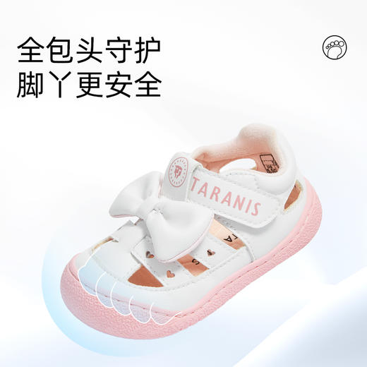 泰兰尼斯夏季步前鞋女宝宝透气婴儿鞋防掉鞋宝宝包头新生防滑凉鞋  T07B5B5690 商品图2
