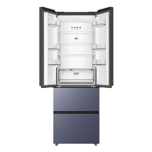 美的冰箱BCD-398WUFGPM冰凝灰 纯平全嵌，60CM超薄整机；全空间PT离子净化，守护食材新鲜；三档变温空间，提供多种分储； 商品图4