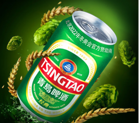 青岛啤酒（TsingTao）经典系列11度百年青啤罐装整箱 330mL 24罐 整箱装