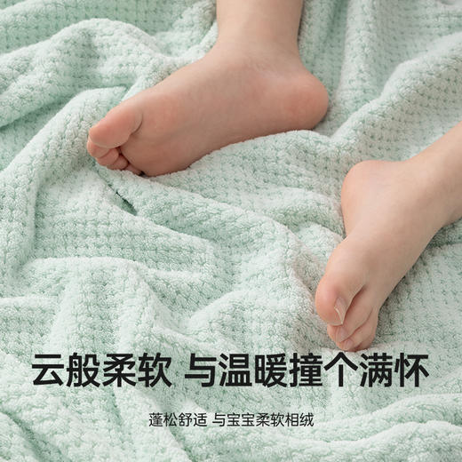 洁丽雅菠萝格儿童浴袍超软斗篷裹巾秋冬吸水速干家用大童浴巾睡衣 商品图3