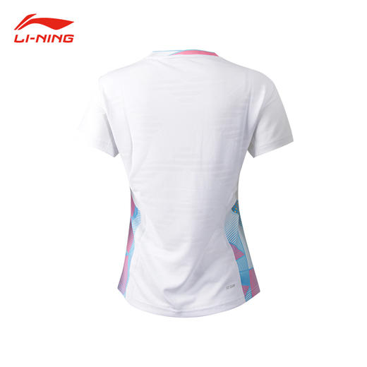 李宁羽毛球服 AAYU128国际大赛服女款大赛款舒适透气速干运动T恤女款短袖 商品图4