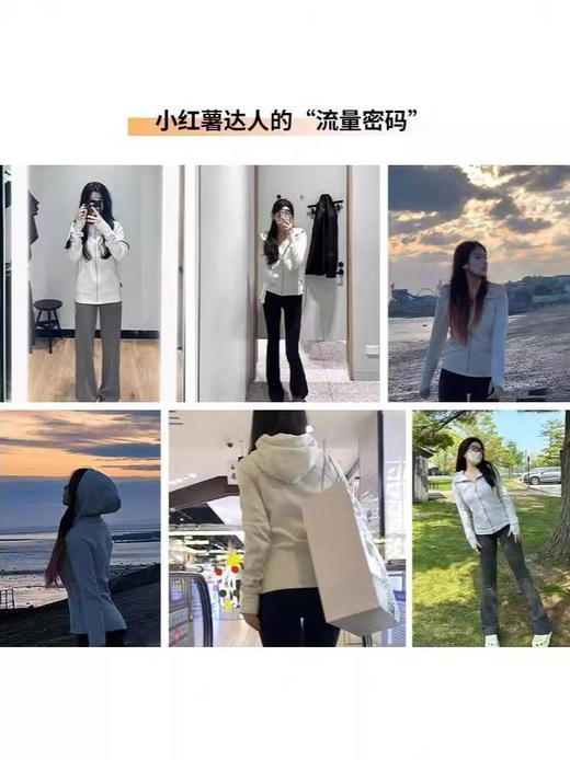 lulu平替曼巴棉显瘦收腰卫衣短外套2025春秋新款修身开衫拉链上衣💕 商品图4