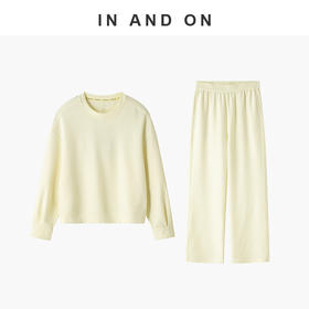 IN AND ON 漫步 精梳棉华夫格休闲圆领卫衣 55178/55179