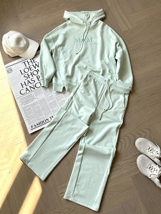 单品包邮 现货 THS-限时 max家 春梦大觉薄绿粉紫 M+leisur风帽卫衣/直筒长裤/慢跑裤 BI472 BJ3106 BJ3107 商品图9