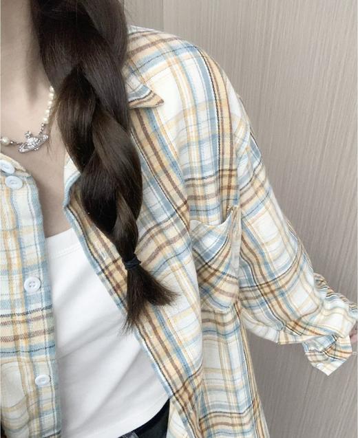 【幂式格纹衬衫】纯欲氛围感拿捏宽松版型慵懒显瘦!!外套式衬衫!略宽松的版型巨好看筋骨感强，立体有型!洒脱不羁又不失质感 各种风格信手拈来!一年四季都能穿! 商品图3