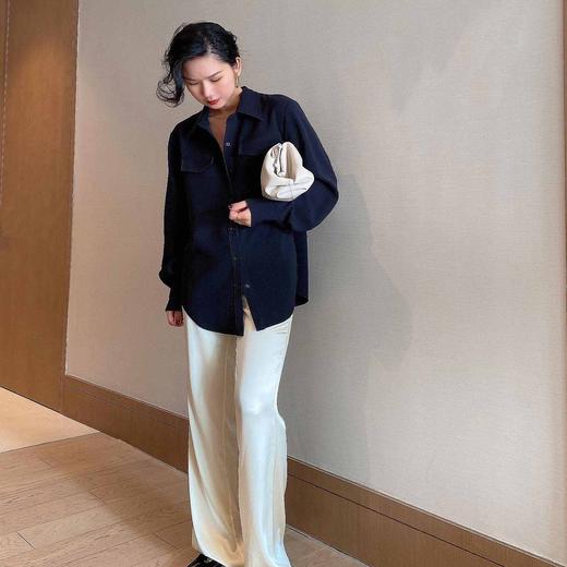 顺丰包邮洛诗琳35023春季新款气质简约双口袋设计感翻领衬衫23091 商品图4