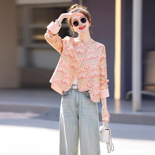 HR YWY8990新中式国风提花外套复古盘扣唐装气质减龄上衣 商品图2