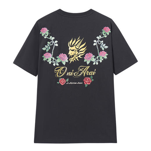 ONIARAI/鬼洗25春夏凉感紫外线变色玫瑰藤情侣短T恤男 B840274 商品图4