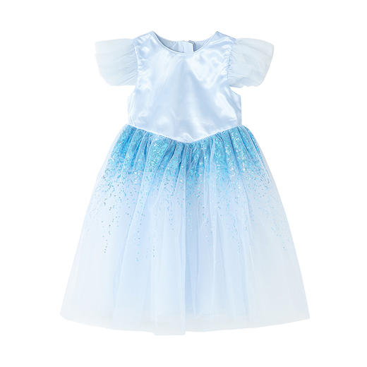 笛莎Deesha 童装女童连衣裙2025夏新款女童夏季浪漫渐变珠片网纱礼服连衣裙 商品图4