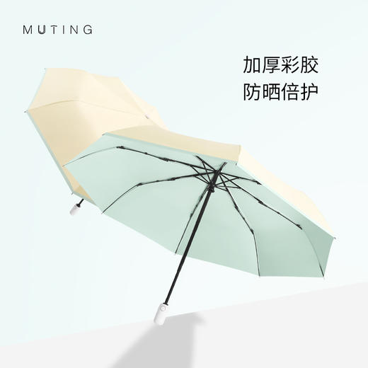 【全自动彩胶雨伞】冰淇凌配色 内外双色 晴雨两用 遮阳便携 防紫外线女折叠伞  商品图2