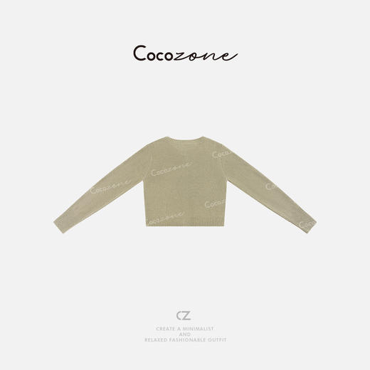 COCO ZONE 春季圆领单排多扣显瘦长袖针织衫CD1A0427 商品图1