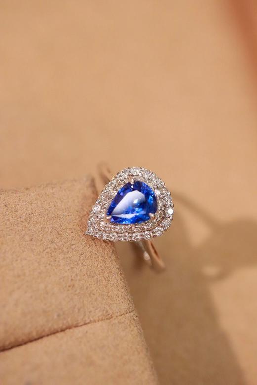 0.95ct刻面蓝宝石戒指 商品图0