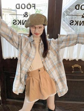 【幂式格纹衬衫】纯欲氛围感拿捏宽松版型慵懒显瘦!!外套式衬衫!略宽松的版型巨好看筋骨感强，立体有型!洒脱不羁又不失质感 各种风格信手拈来!一年四季都能穿!