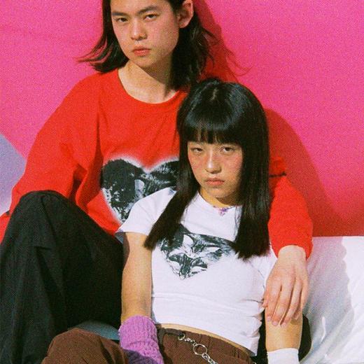 CryingCenter 爱心猫猫长袖tee 哭喊中心 商品图4