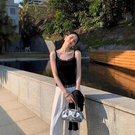 【自】全新升级【铂金会员109/天猫149/差价40】(15117) 洛诗琳2025春季新款气质百搭针织衫内搭蕾丝边吊带背心