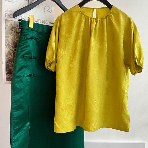 顺丰包邮洛诗琳34533夏季新款新中式设计感细褶国风真丝衬衫53116 商品图4