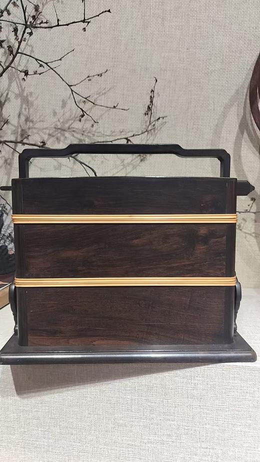 提梁盒/紫光檀*黄杨木32*22*26cm 商品图0