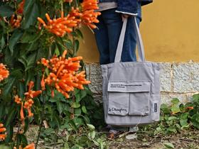 【会员积分兑换】毛姆签名刺绣托特包 灰/橘