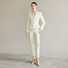 IWY/米白色工作服女职业气质套装新款时尚一粒扣西服正装两件套CP2227 商品缩略图0