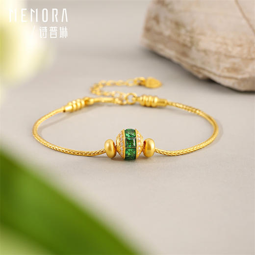 黄色18K金路路通吊坠 时尚显白绿色转运珠女士礼物MEMORA诗普琳KPE06501（线上专供） 商品图3