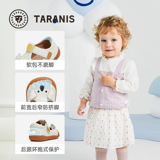泰兰尼斯夏季新款步前鞋女童牛皮透气凉鞋软底轻便男宝宝学步童鞋 T03B5A6286 商品图1
