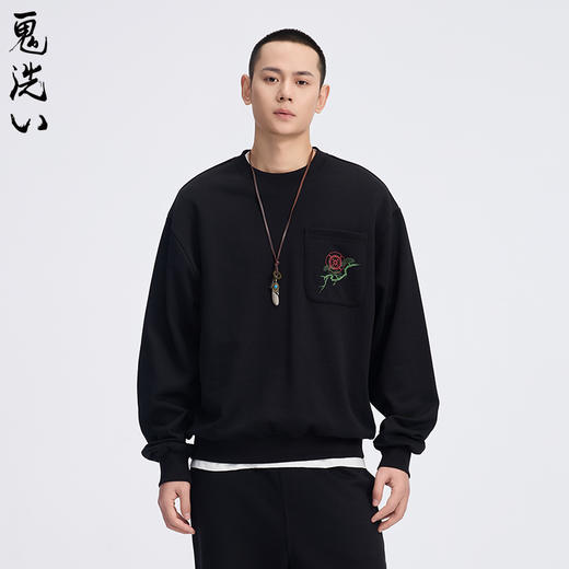 ONIARAI/鬼洗25春夏新品经典日系刺绣廓形套头卫衣男式  B240152 商品图1