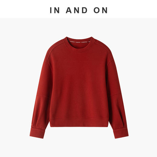 IN AND ON 漫步 精梳棉华夫格休闲圆领卫衣 55178/55179 商品图4