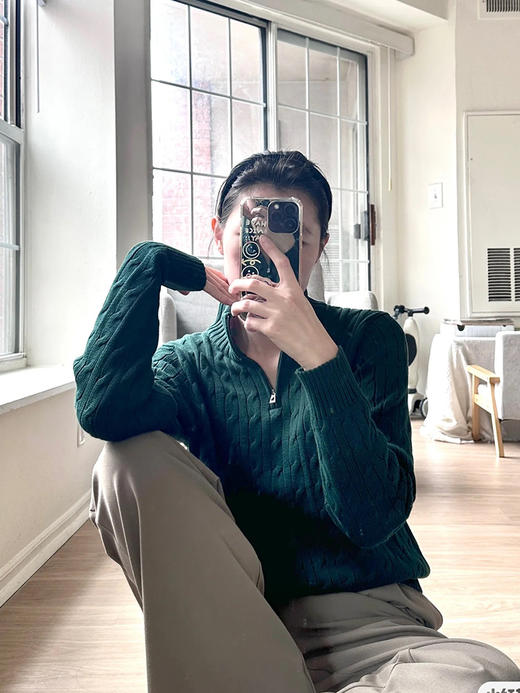 单品包邮现货 THS-无 RL马球 男士 源厂尖尾PRL Cable Knit羊毛羊绒绞花半拉链针织 2色 AM1139 商品图1