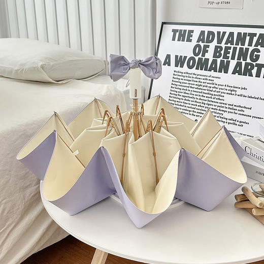 【莫兰迪雨伞】法式节节收防回弹自动伞 国风23寸女晴雨两用 国风高颜值 商品图14