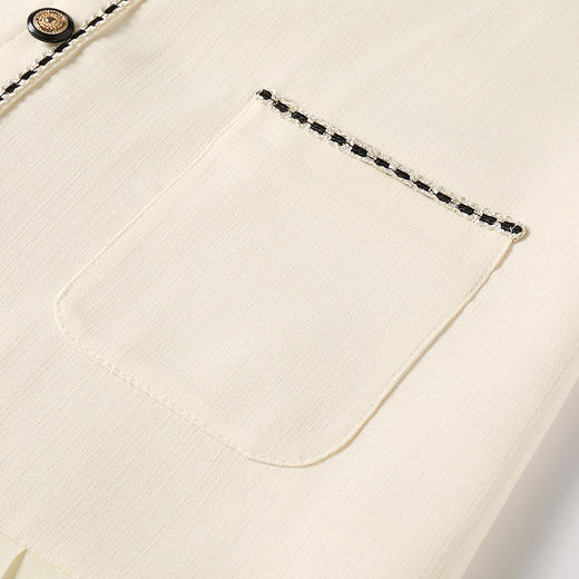 奢姿2025年春季新款大码女装拼接百褶法式裙子胖妹妹圆领连衣裙9951892531 商品图3