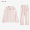 【全棉双层纱】日系甜美睡衣少女款春秋季娃娃领纯棉纱布家居服套装纯色睡衣 商品缩略图4