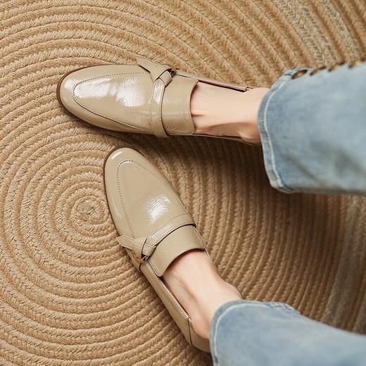 【预售5天】四季女鞋新款百搭头层羊皱软漆皮乐福瓢鞋粗跟小皮鞋LD&7256 商品图1