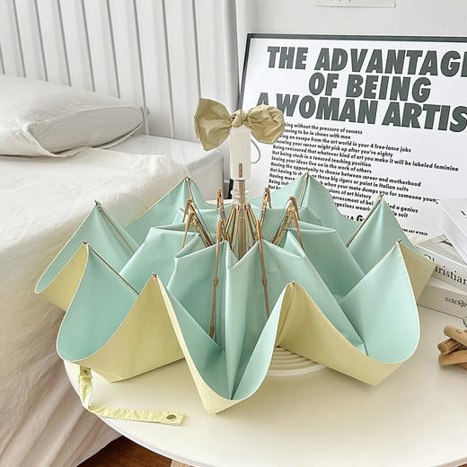 【莫兰迪雨伞】法式节节收防回弹自动伞 国风23寸女晴雨两用 国风高颜值 商品图12