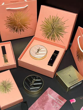 ysl圣罗兰爱心唇釉620+粉气垫 黑气垫B10/B20套装（礼盒+礼袋）