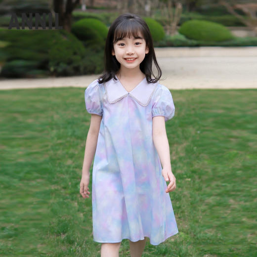 女童短袖连衣裙夏季新款安奈儿童装EG523103 商品图0